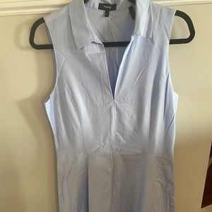 Collared Sleeveless Shirtdress